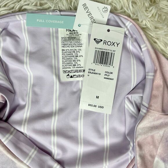 Roxy Sea & Waves Purple Reversible Triangle Bikini Size Medium - Picture 8 of 8